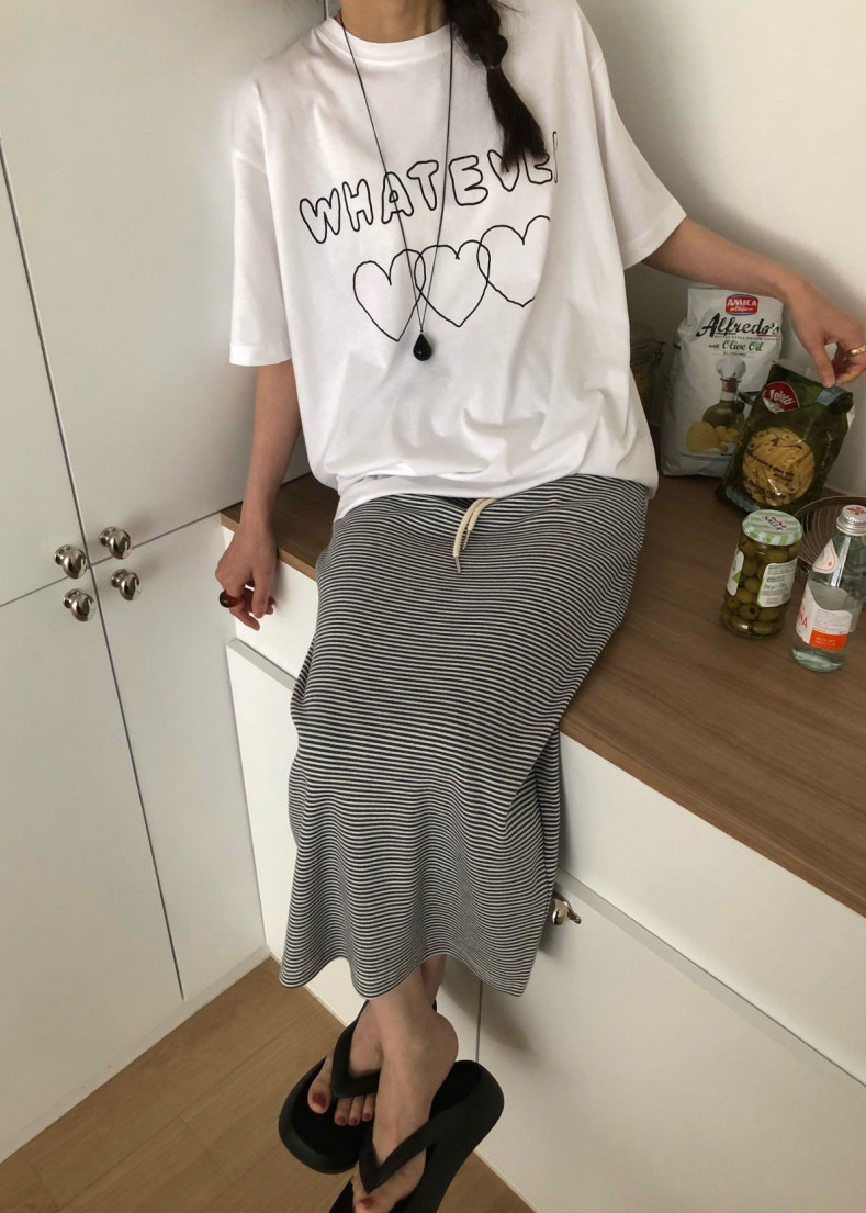 Ribbed long skirt