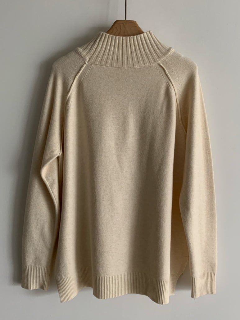 (F/W) Ribbed high neck sweater