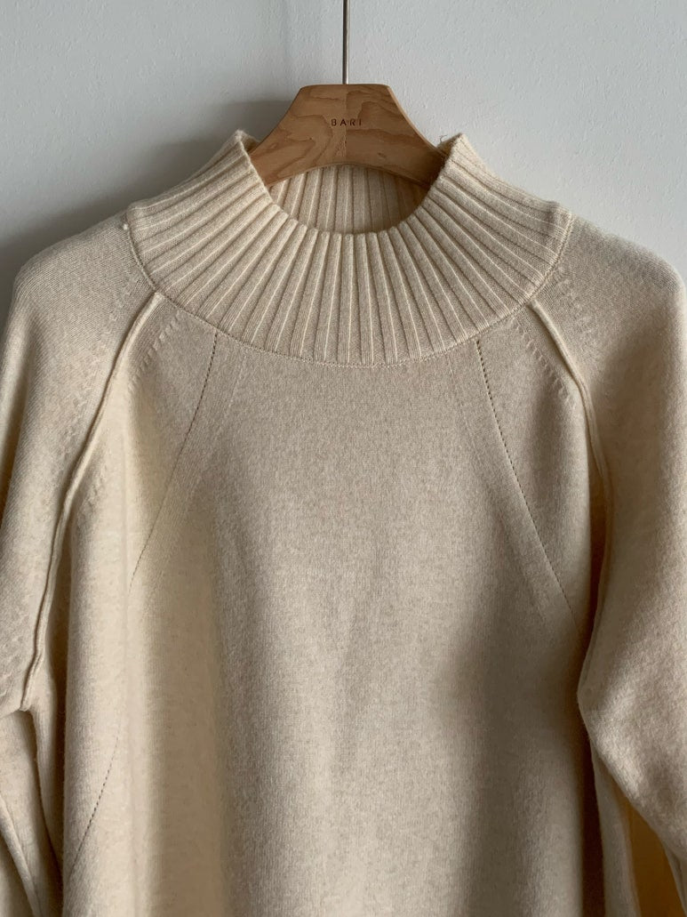 (F/W) Ribbed high neck sweater