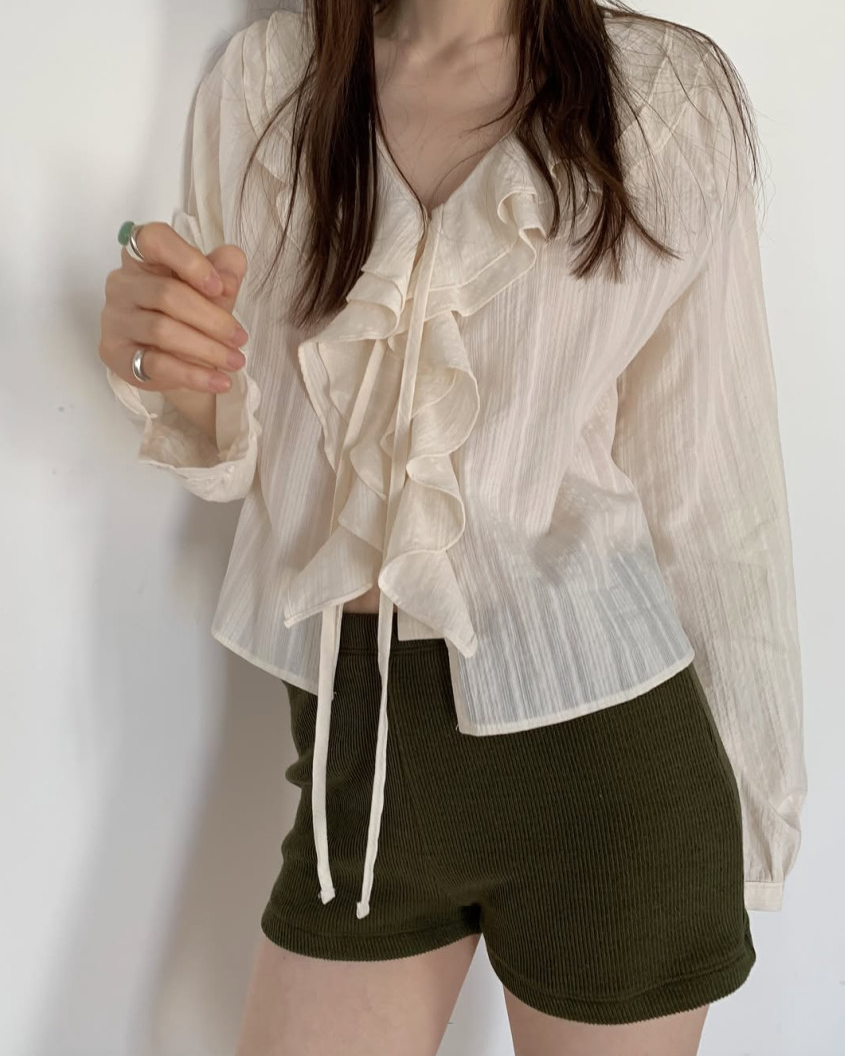 Ruffle lace collar blouse