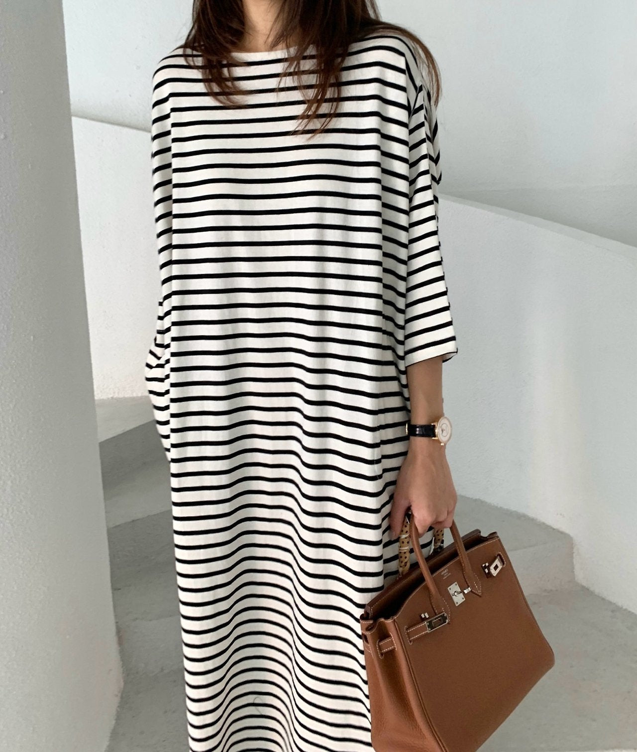Striped long dress