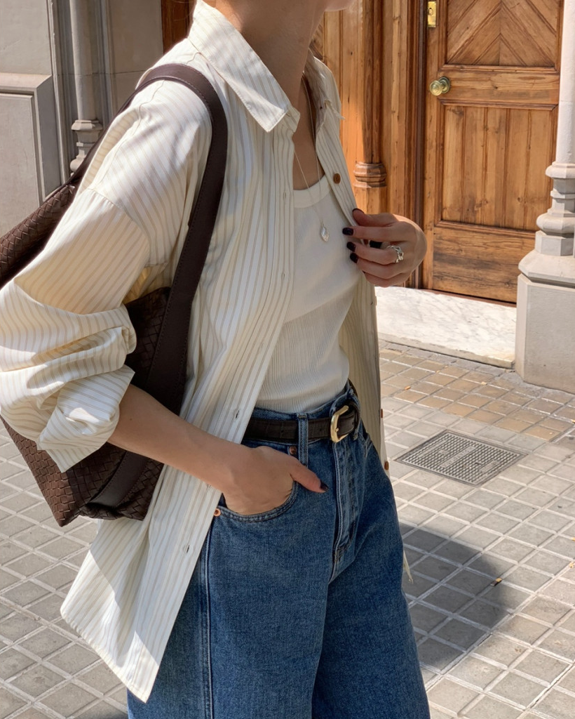 AREING boxy striped shirt