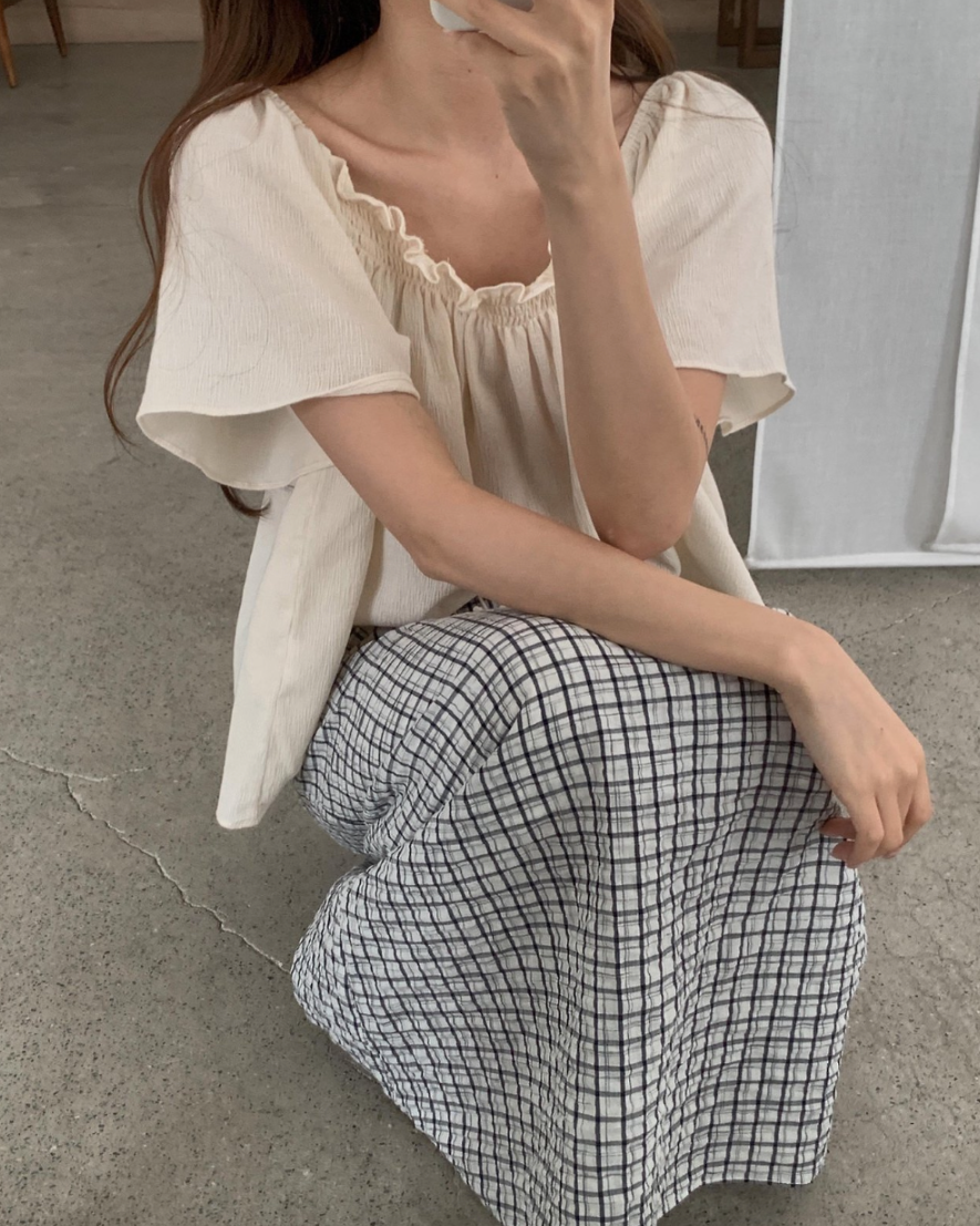 Pomelo smocked blouse