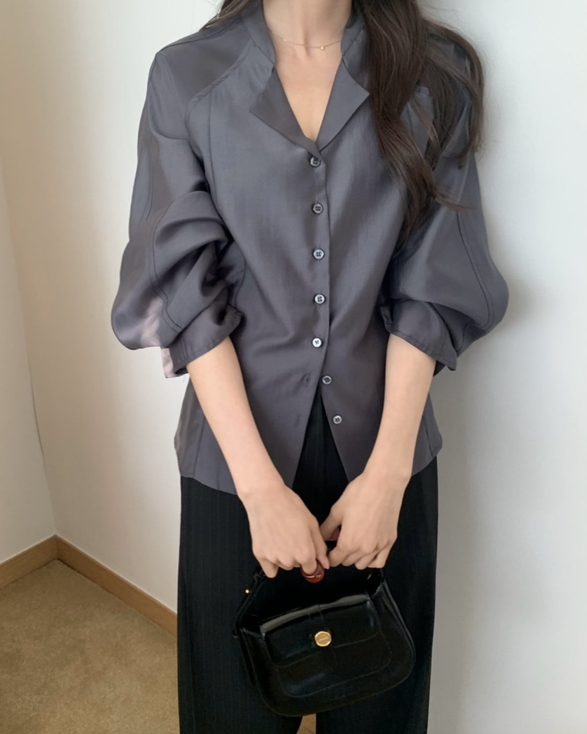 Tencel collar blouse