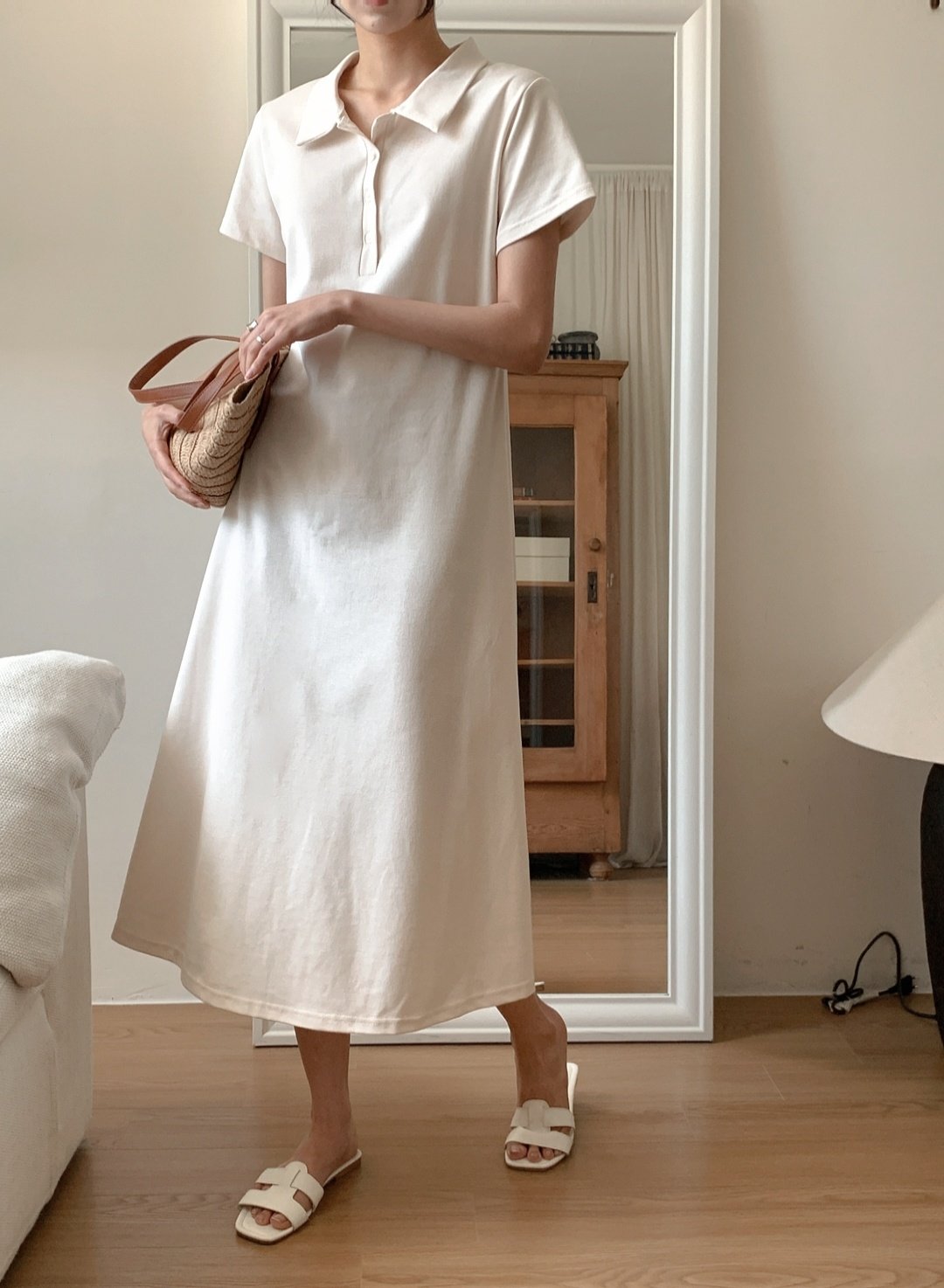 Collar pique dress