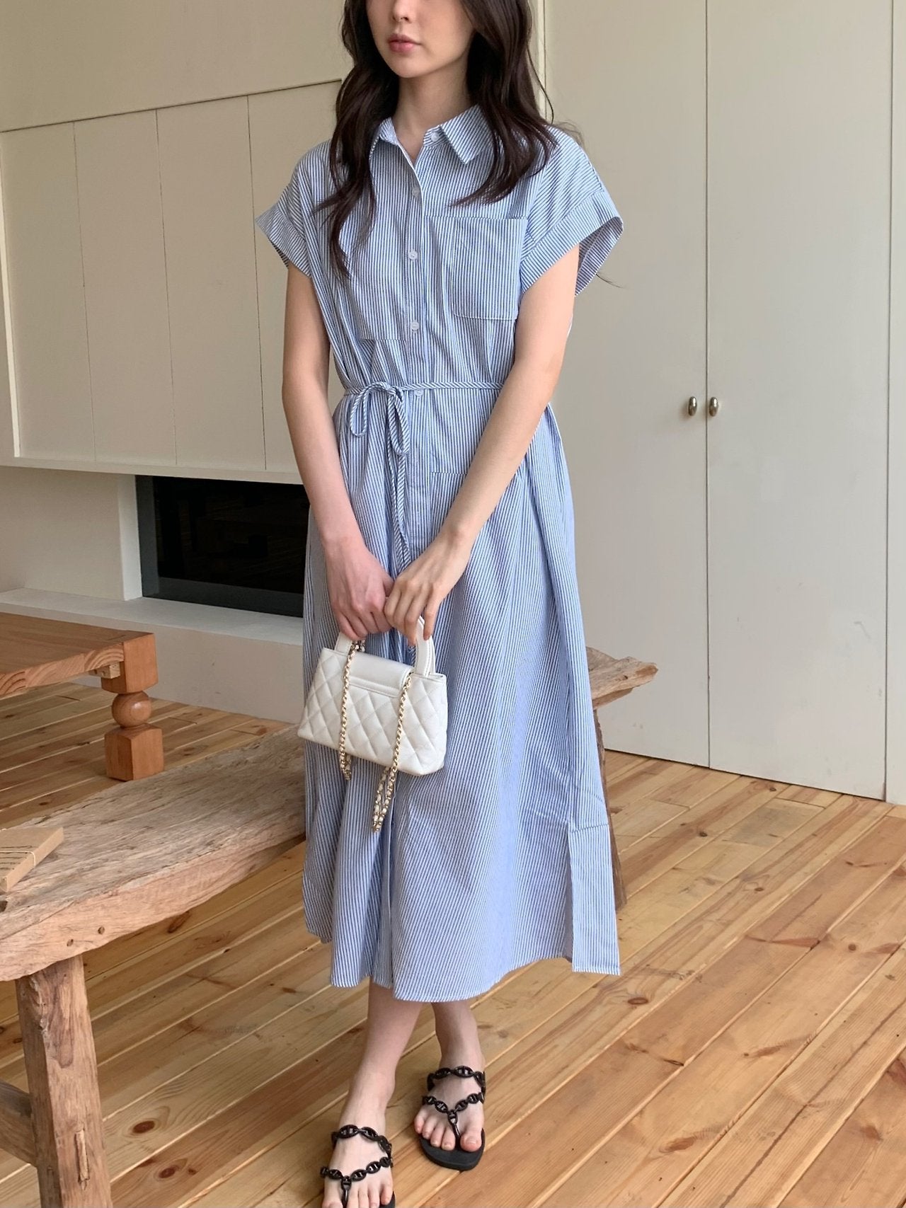 Striped shirt dress