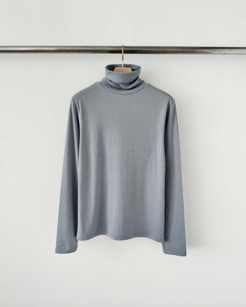 (F/W) Fleece lined high neck T-shirt