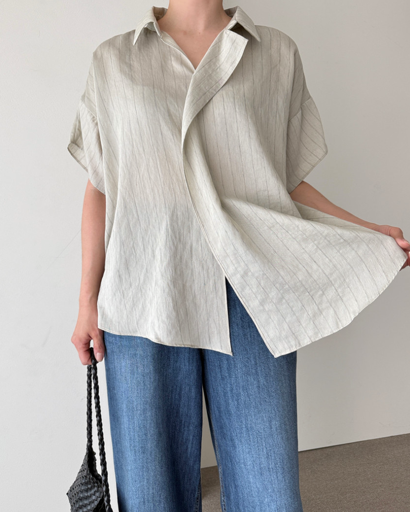 Linen striped blouse