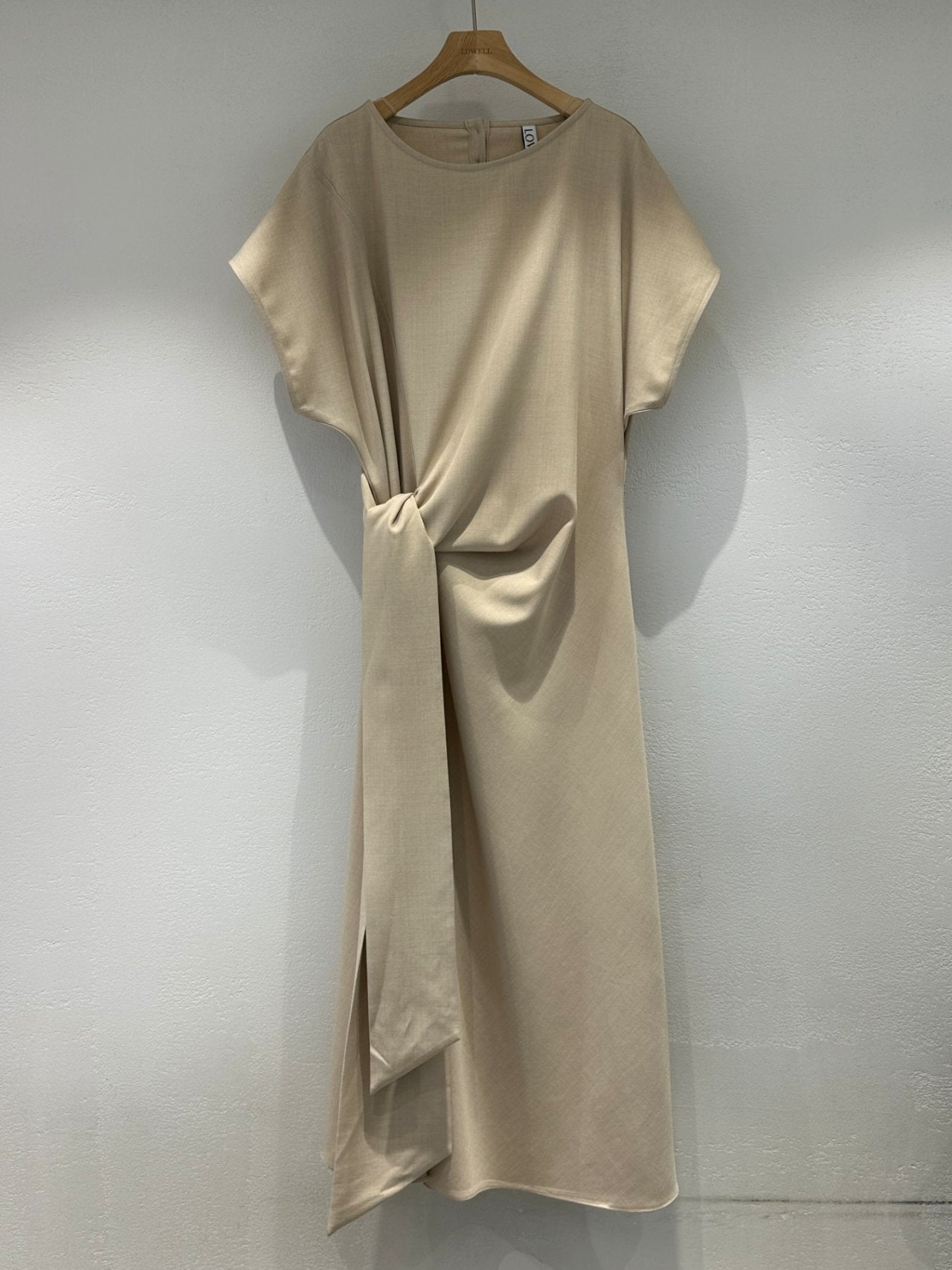 Drape cap sleeve dress