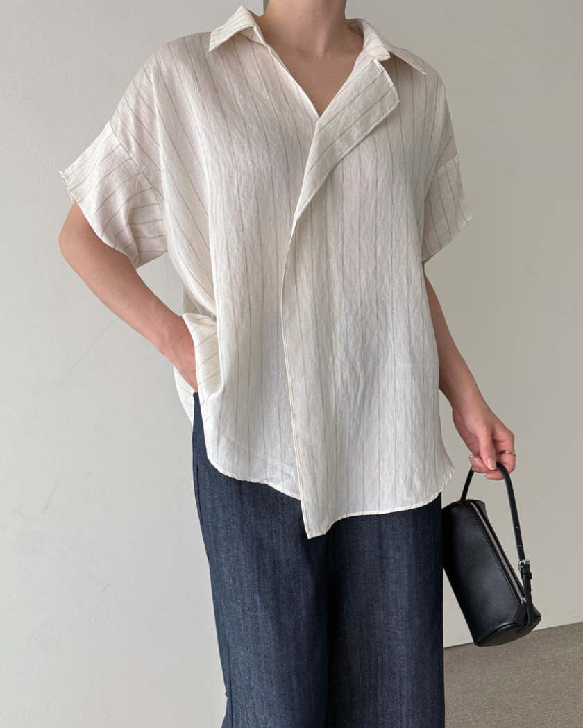 Linen striped blouse