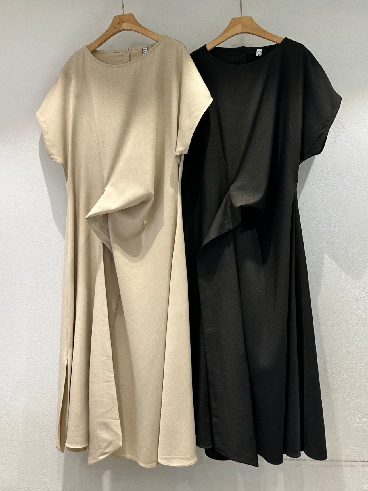 Drape cap sleeve dress