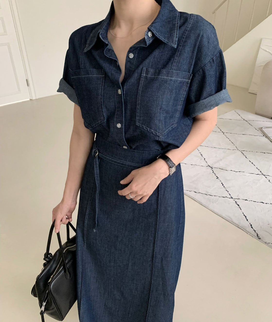 Tencel denim skirt set