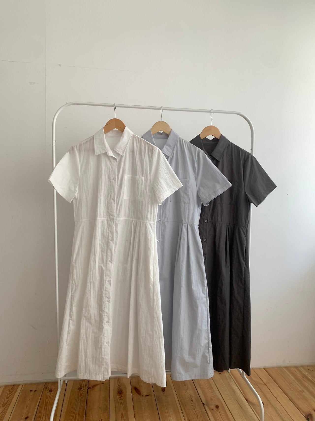 Cotton blend shirtdress