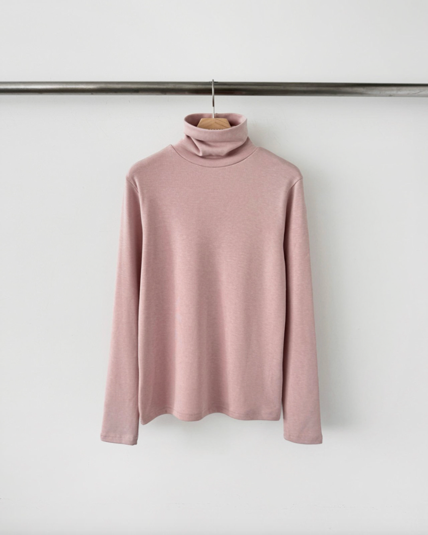 (F/W) Fleece lined high neck T-shirt