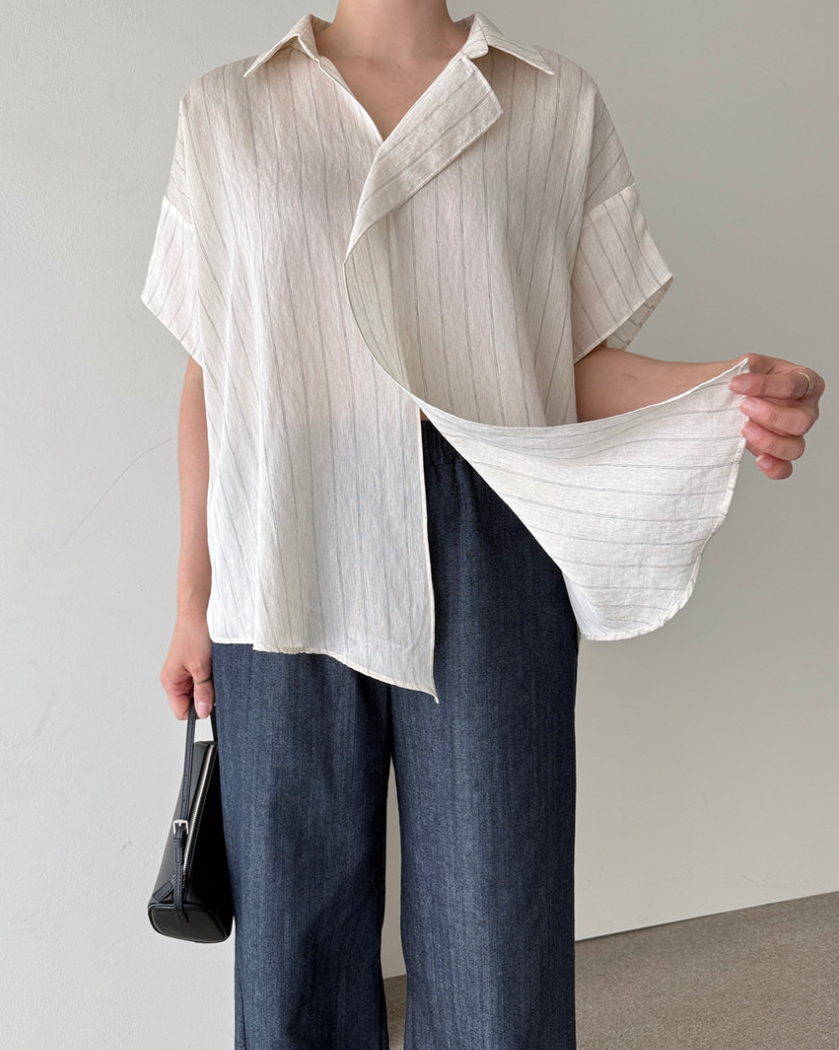 Linen striped blouse