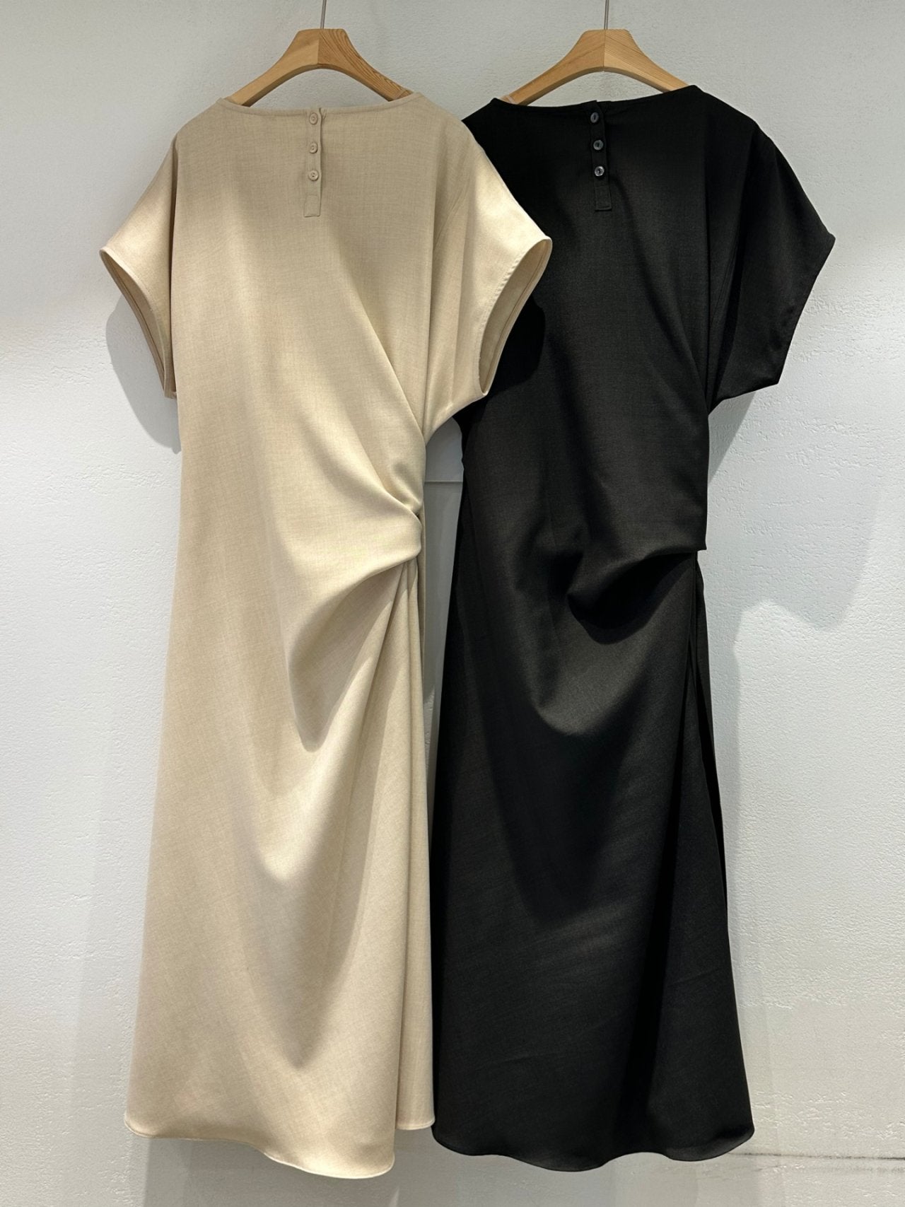 Drape cap sleeve dress