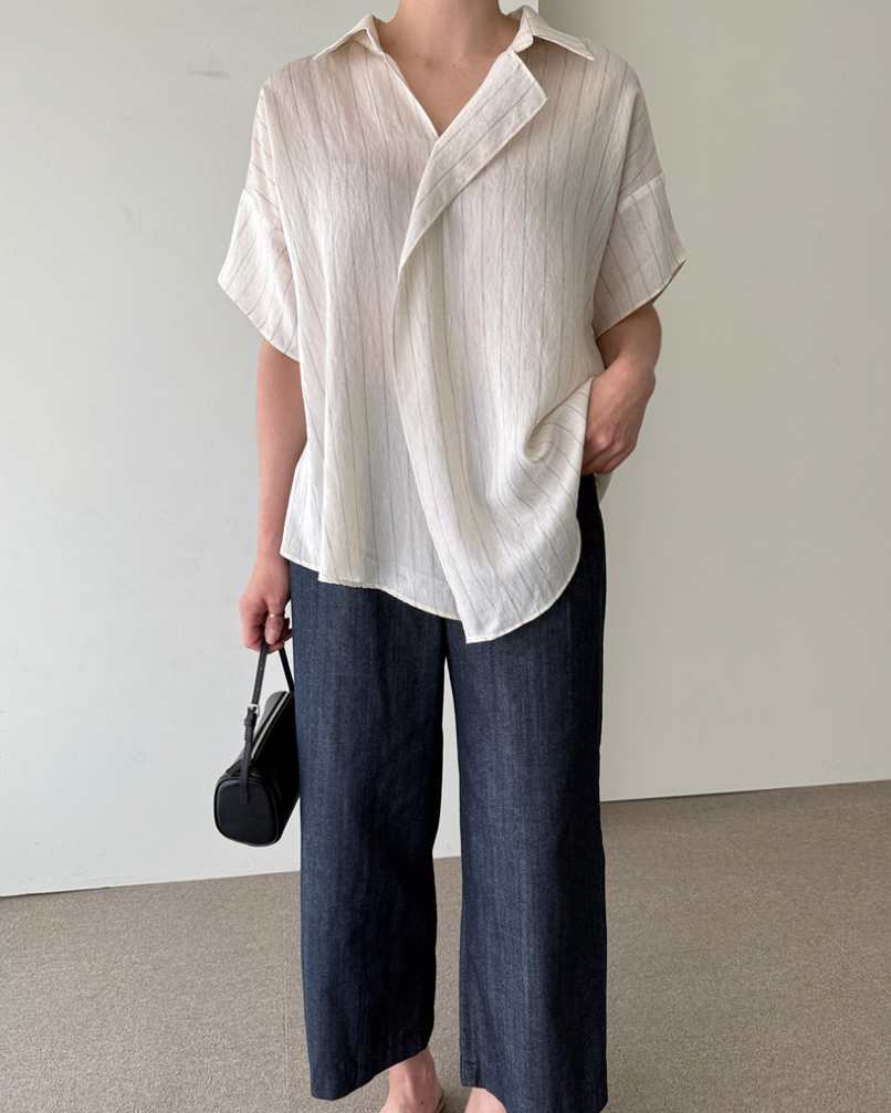 Linen striped blouse