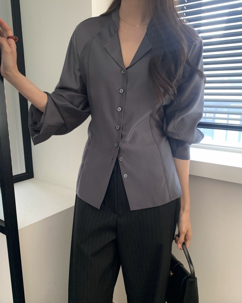 Tencel collar blouse