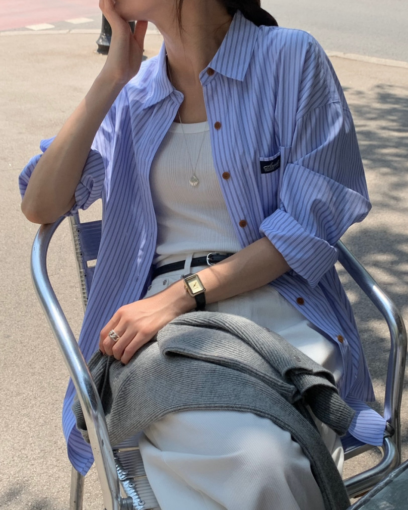 AREING boxy striped shirt