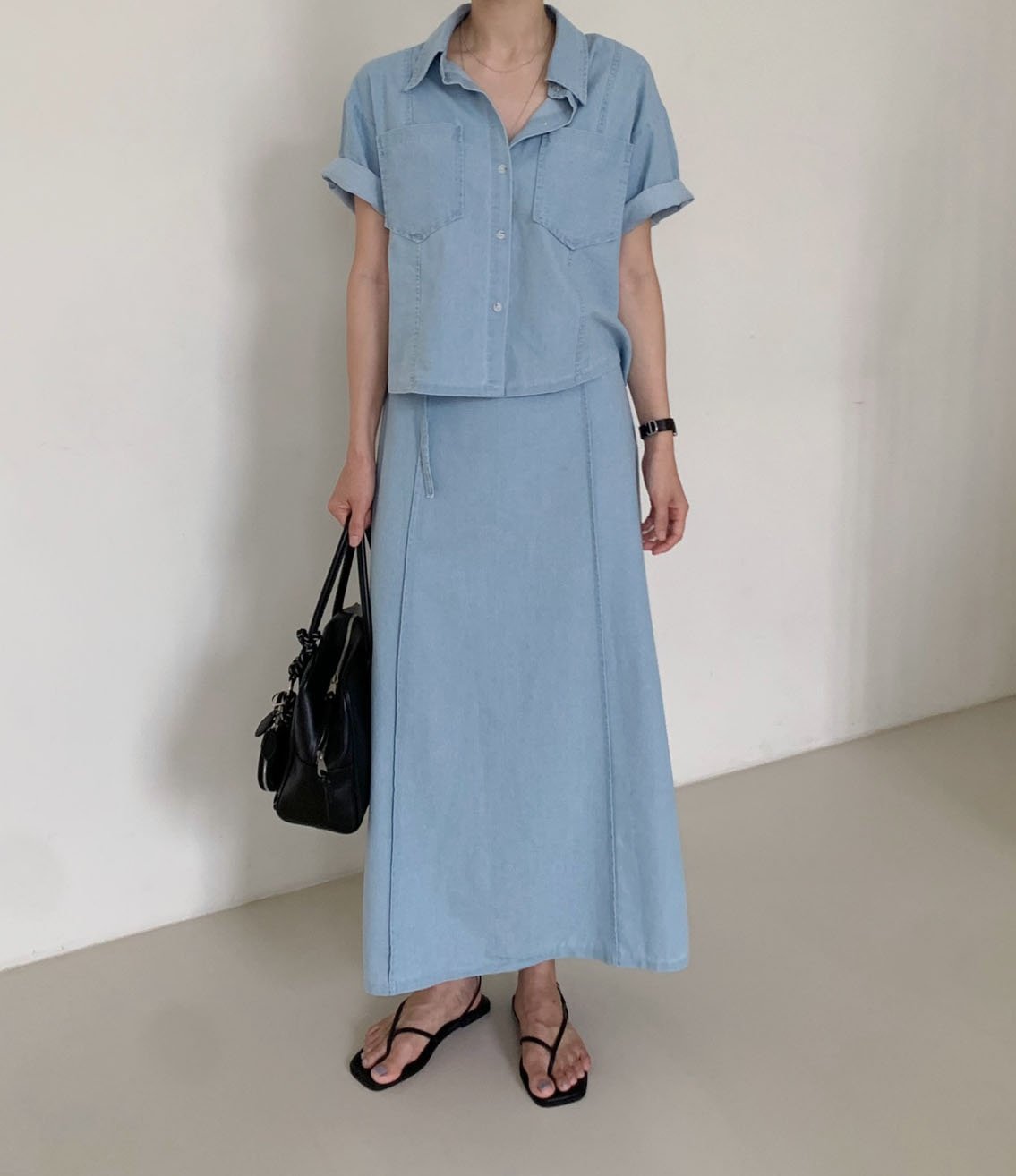 Tencel denim skirt set