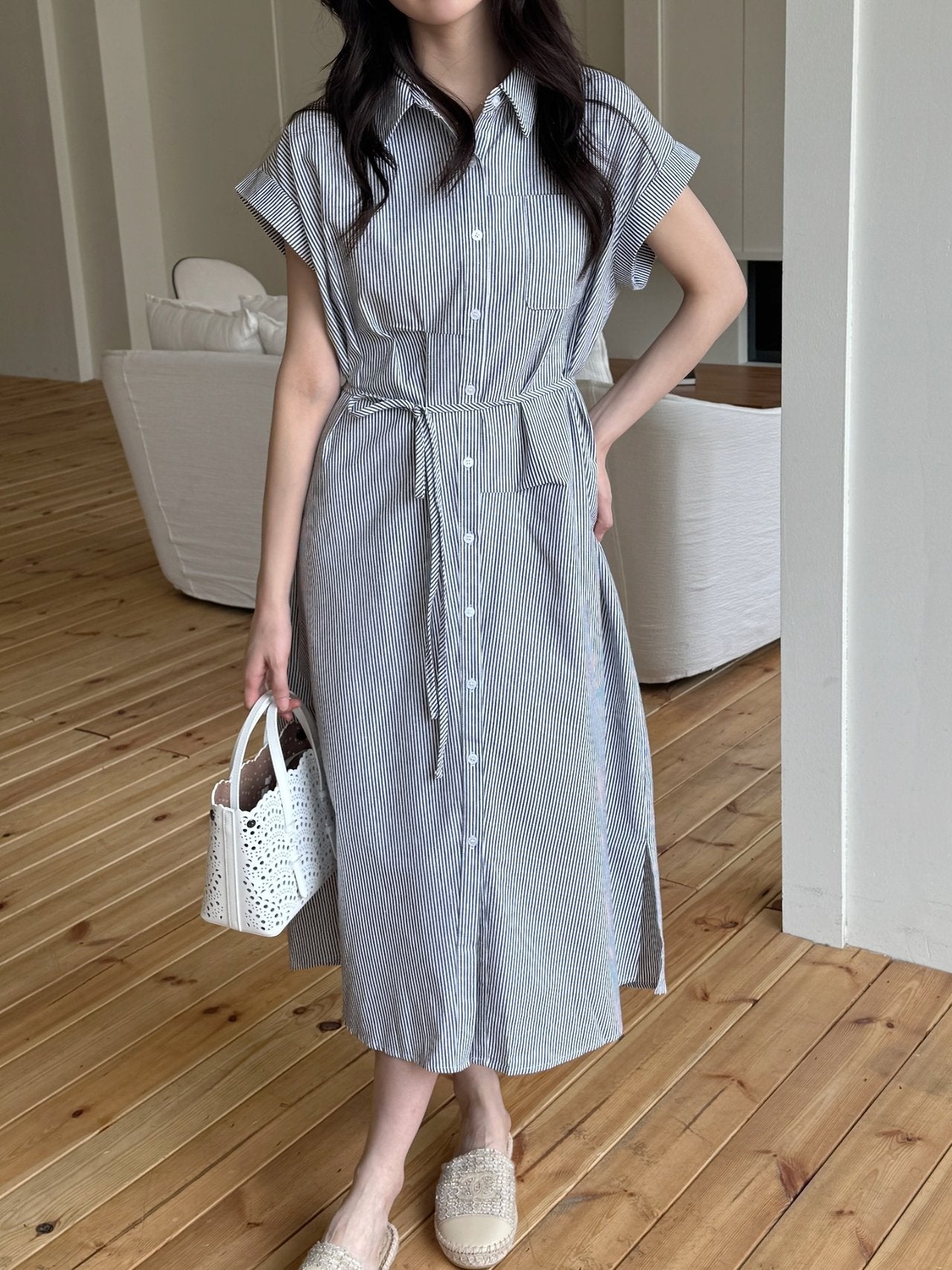 Striped shirt dress
