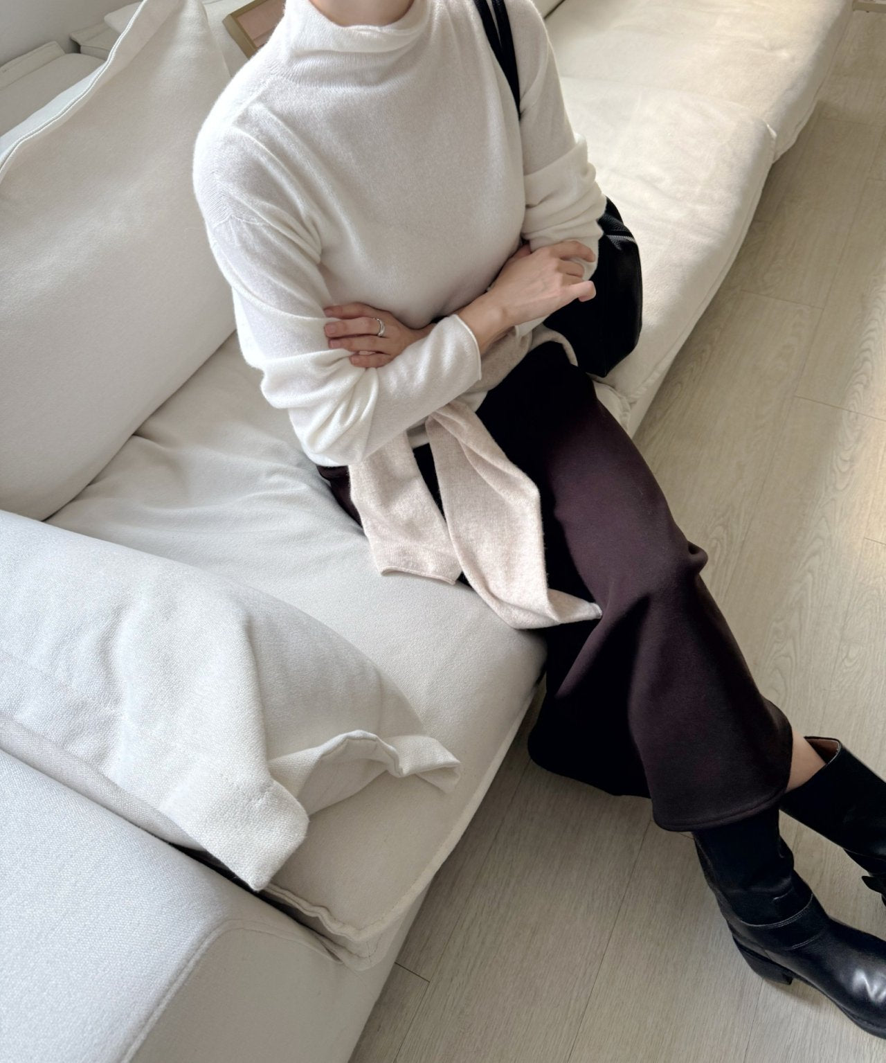 (F/W) Wholegarment high-neck knit top