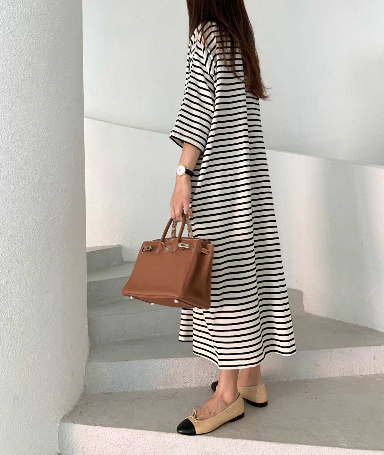 Striped long dress