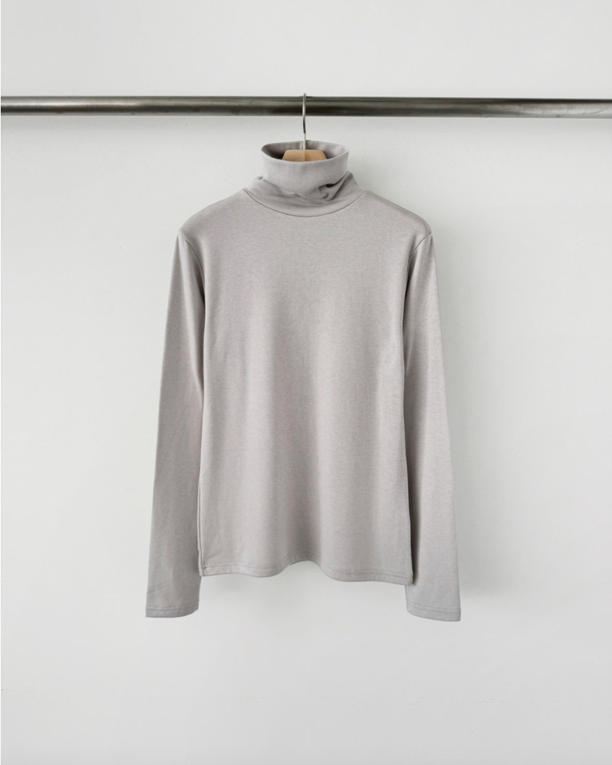 (F/W) Fleece lined high neck T-shirt