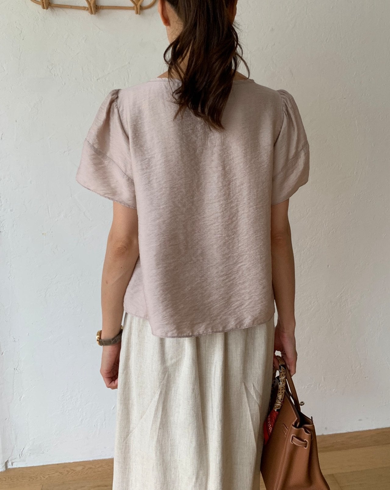 Modal puff sleeves blouse