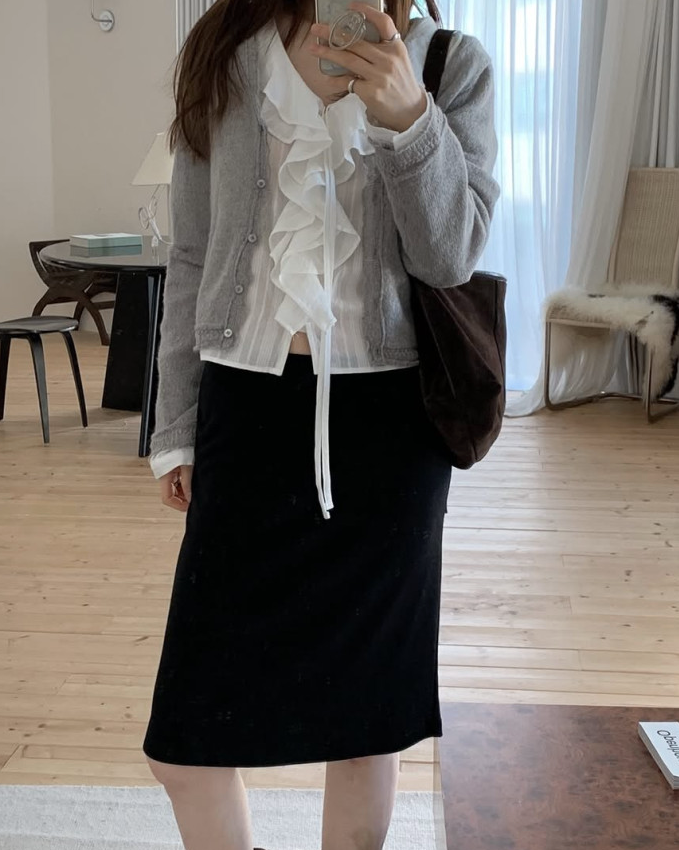 Ruffle lace collar blouse