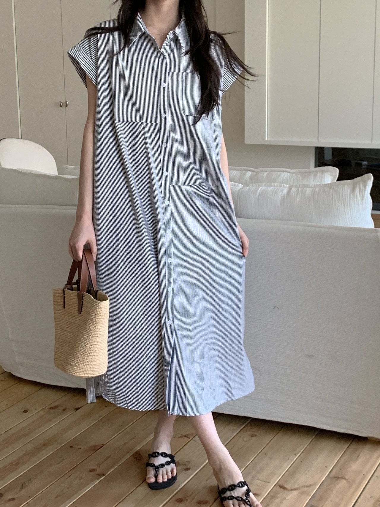 Striped shirt dress