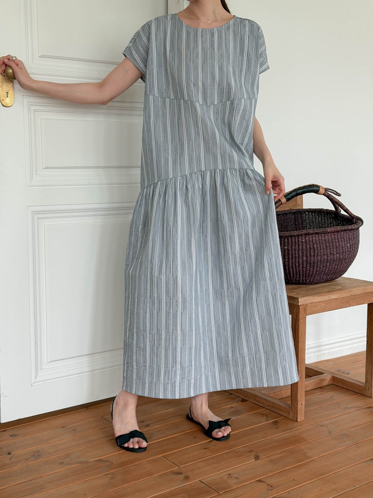 Seersucker striped dress
