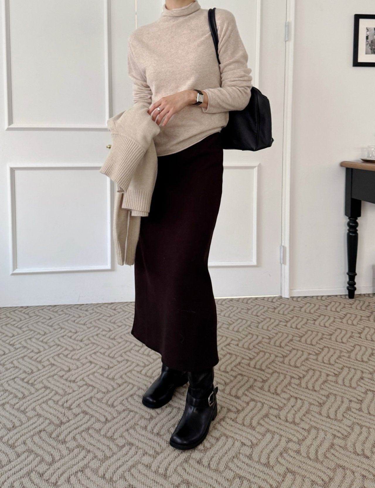 (F/W) Wholegarment high-neck knit top