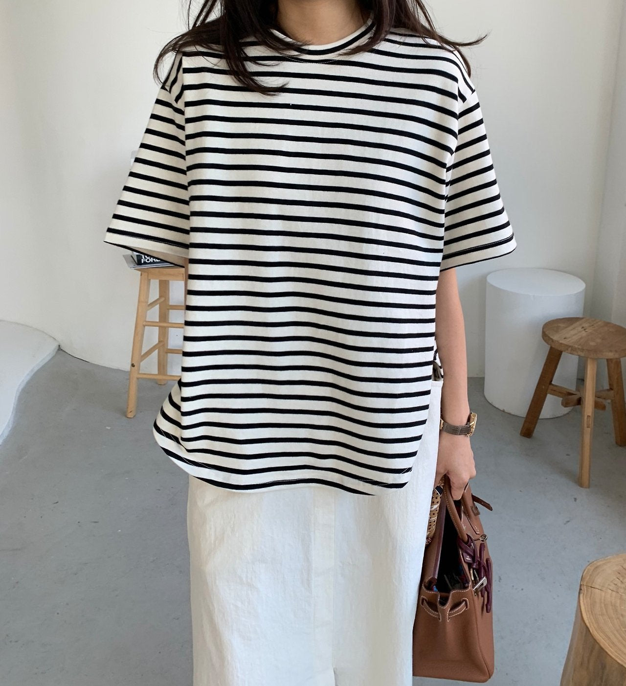 Batwing striped t-shirt