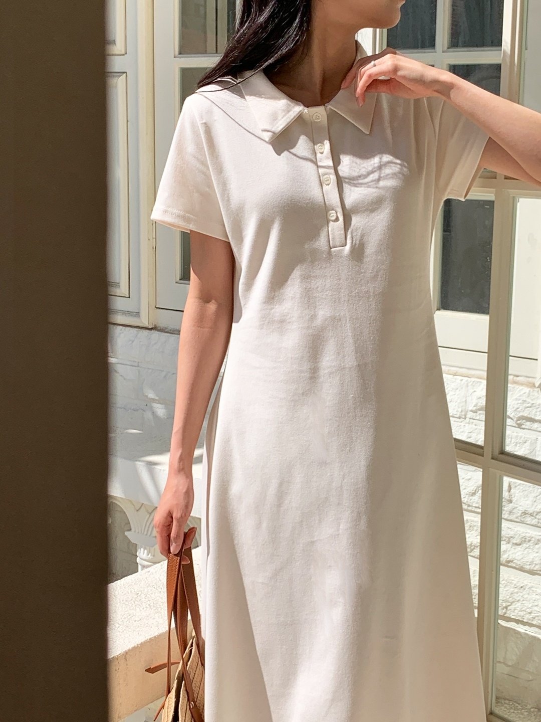 Collar pique dress