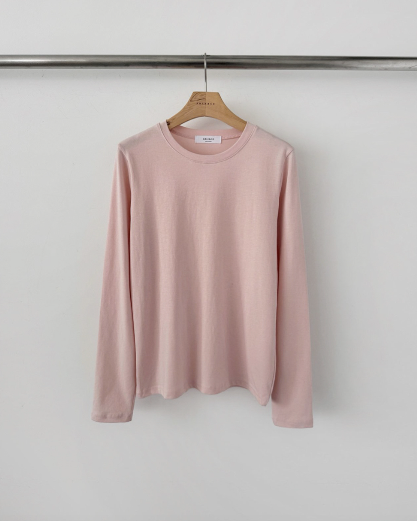 Cream modal long sleeves t-shirt