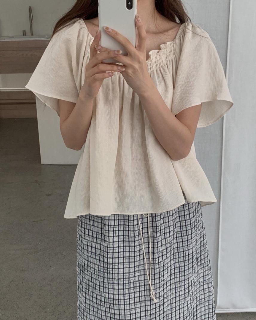 Pomelo smocked blouse