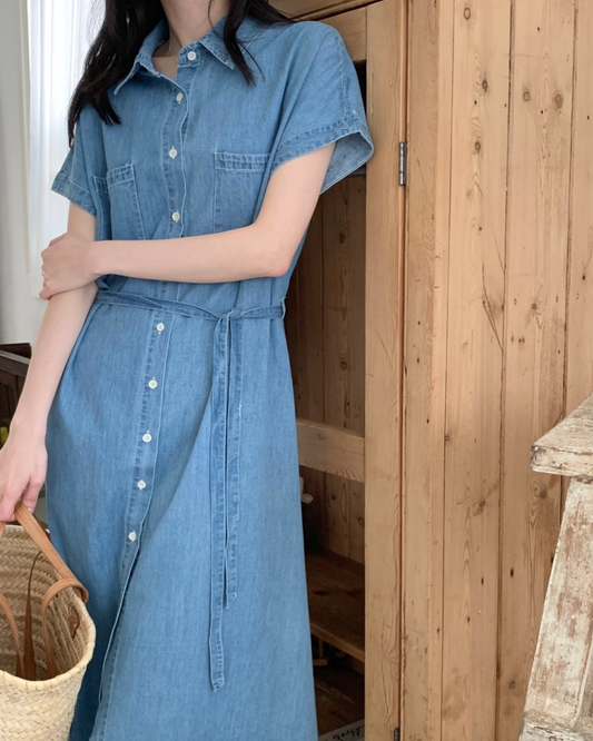 Summer denim shirt-dress