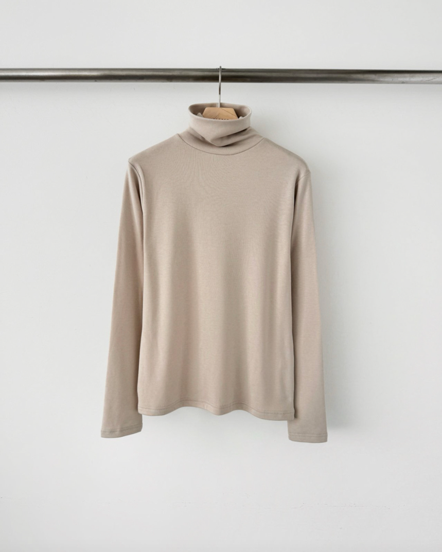 (F/W) Fleece lined high neck T-shirt