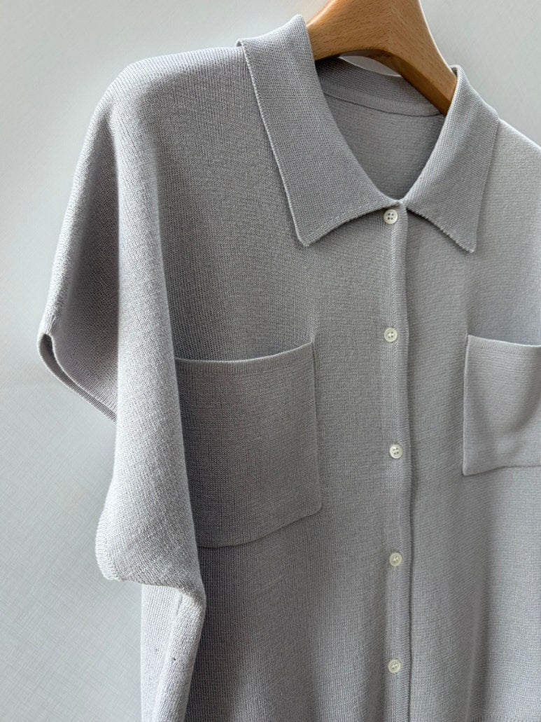Pocket collar cardigan