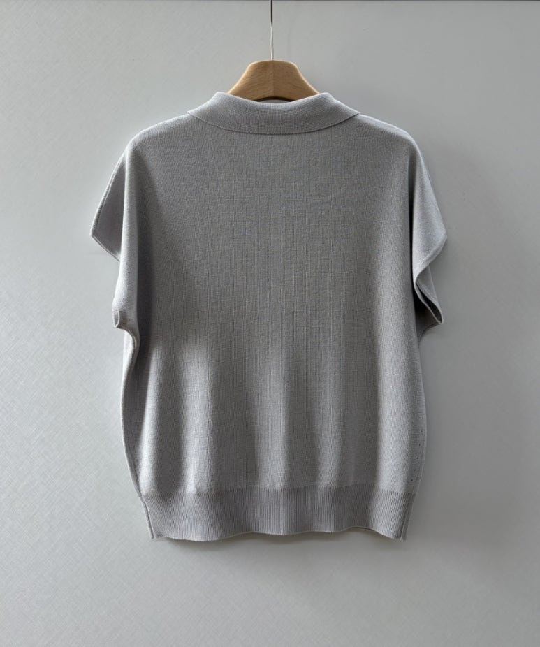 Pocket collar cardigan