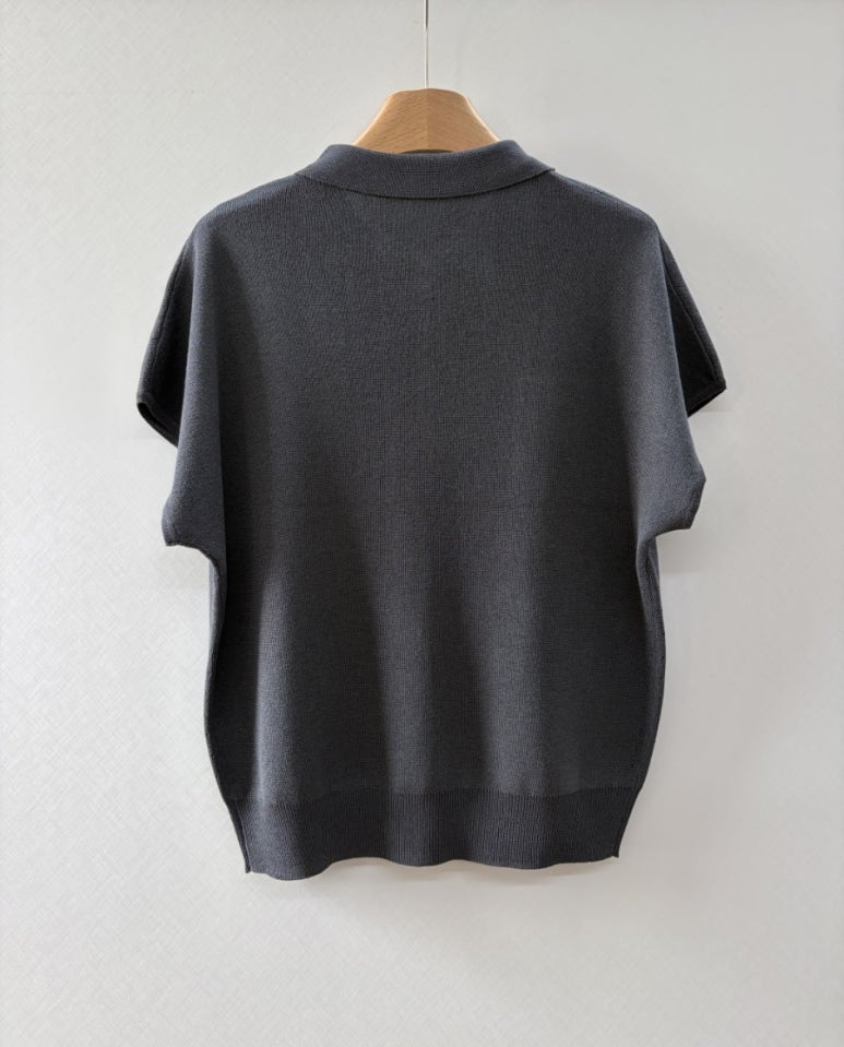 Pocket collar cardigan