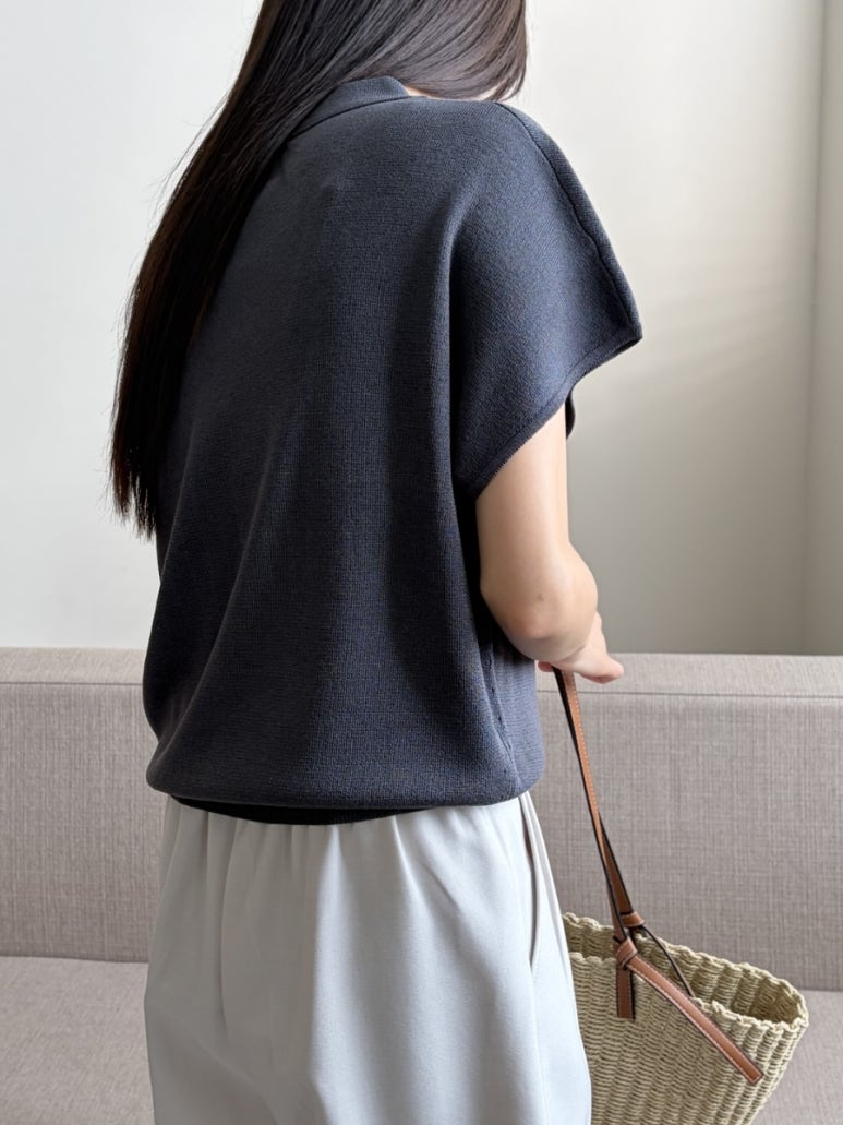 Pocket collar cardigan