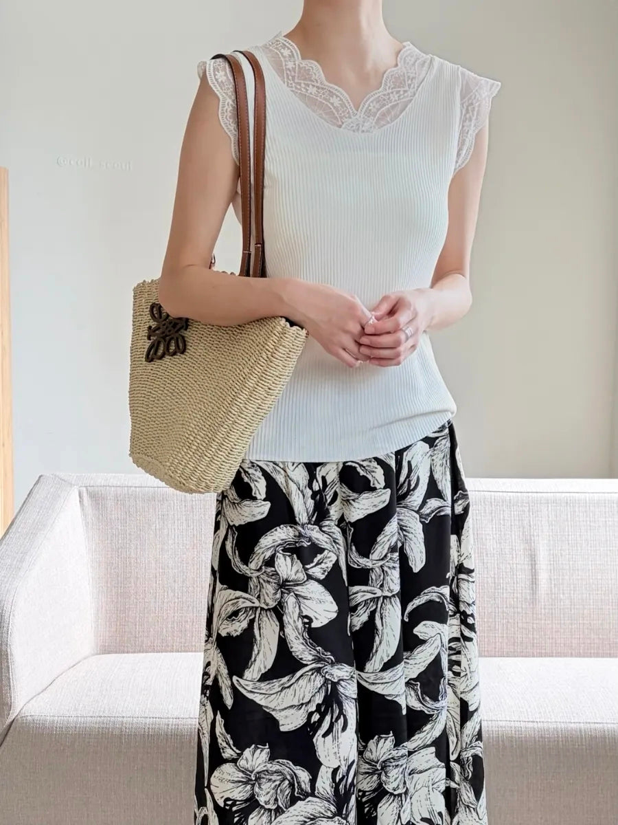 Floral wide pants