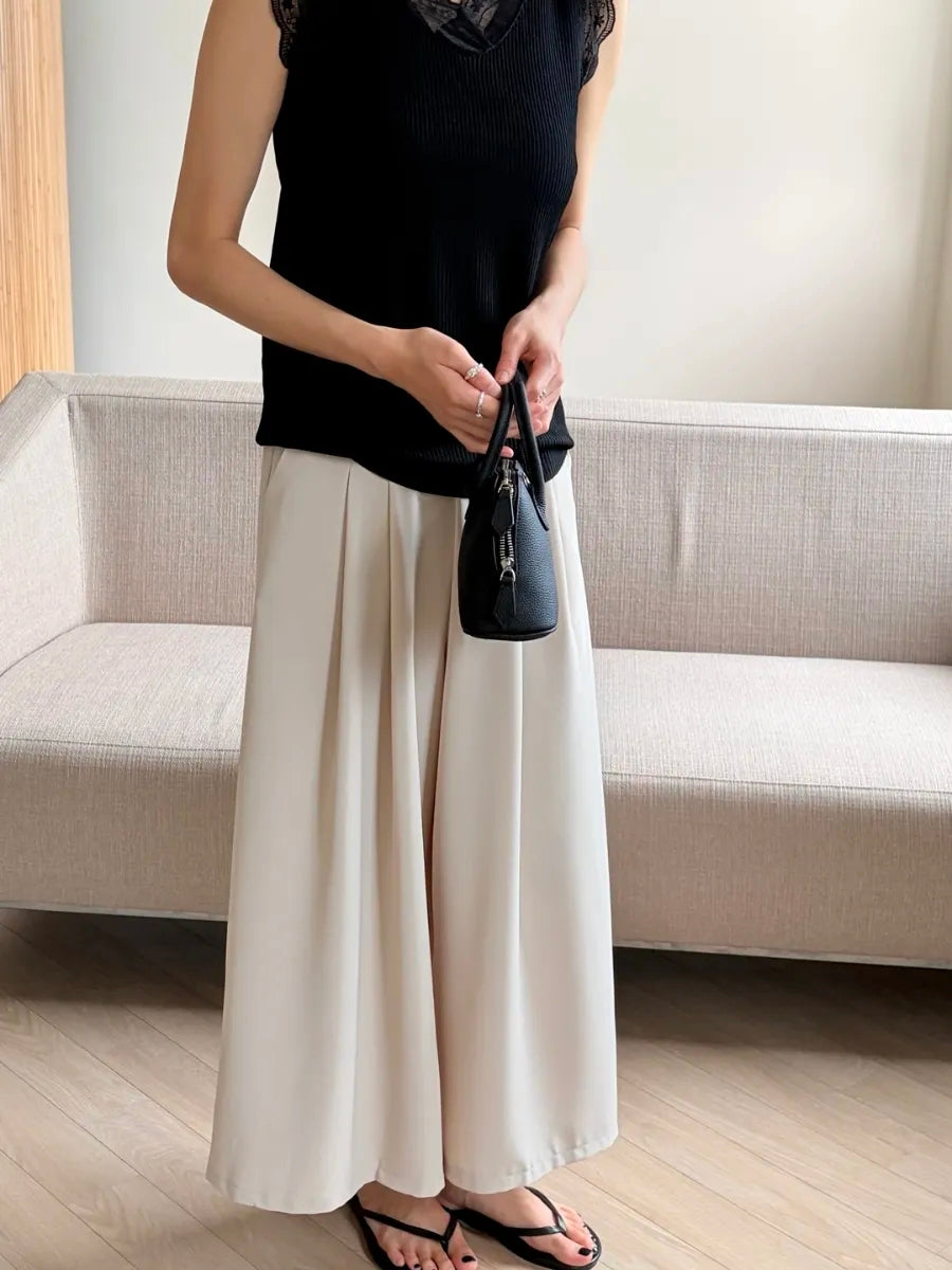Silky wide-leg pants