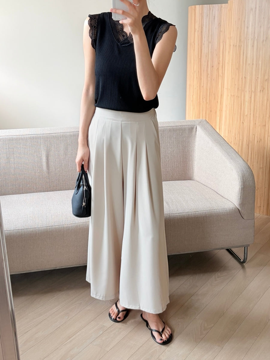 Silky wide-leg pants