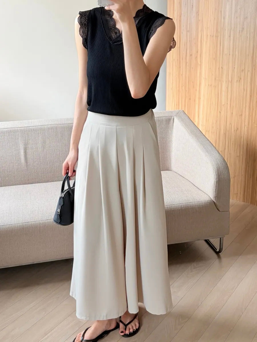 Silky wide-leg pants
