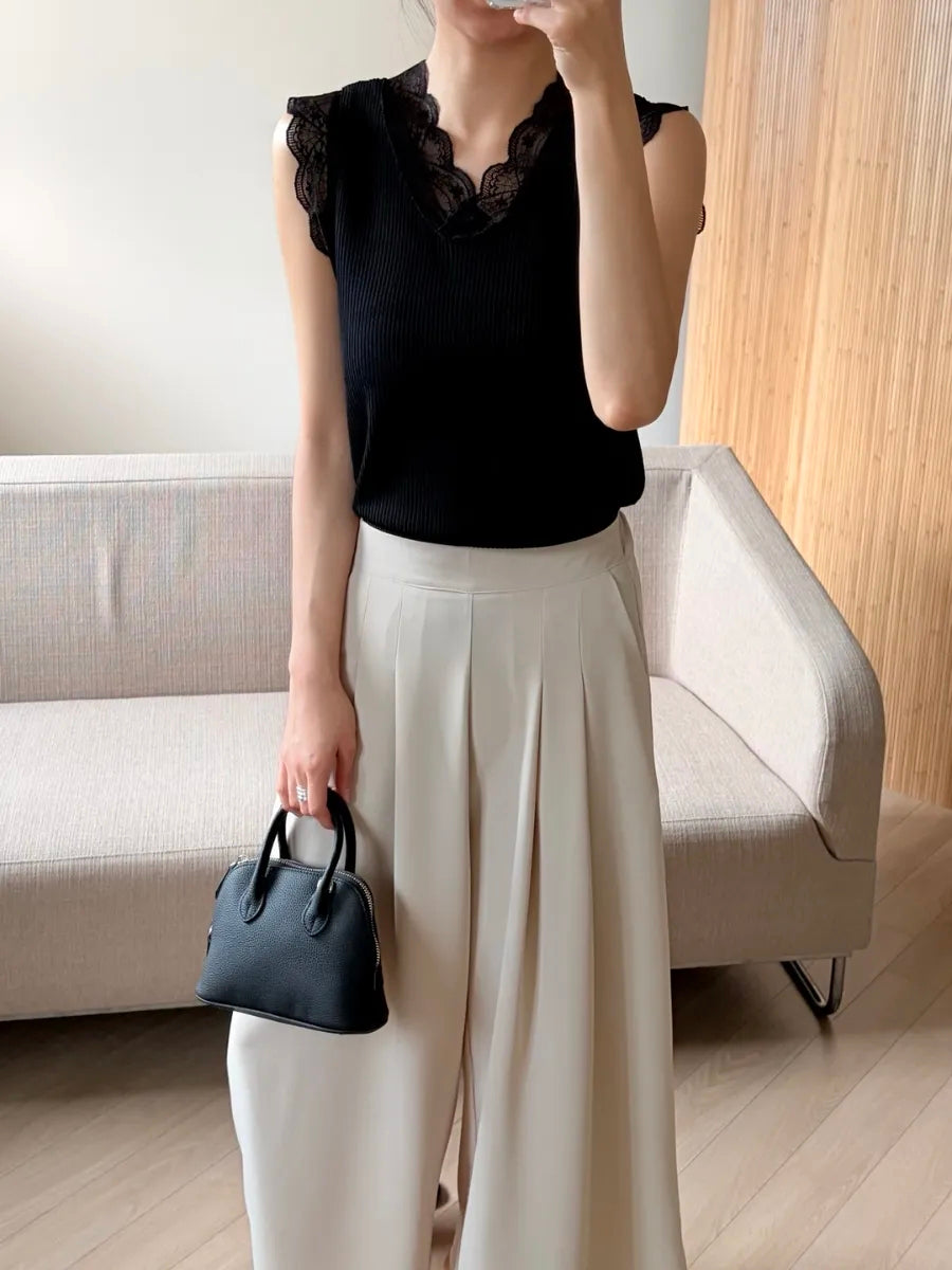 Silky wide-leg pants