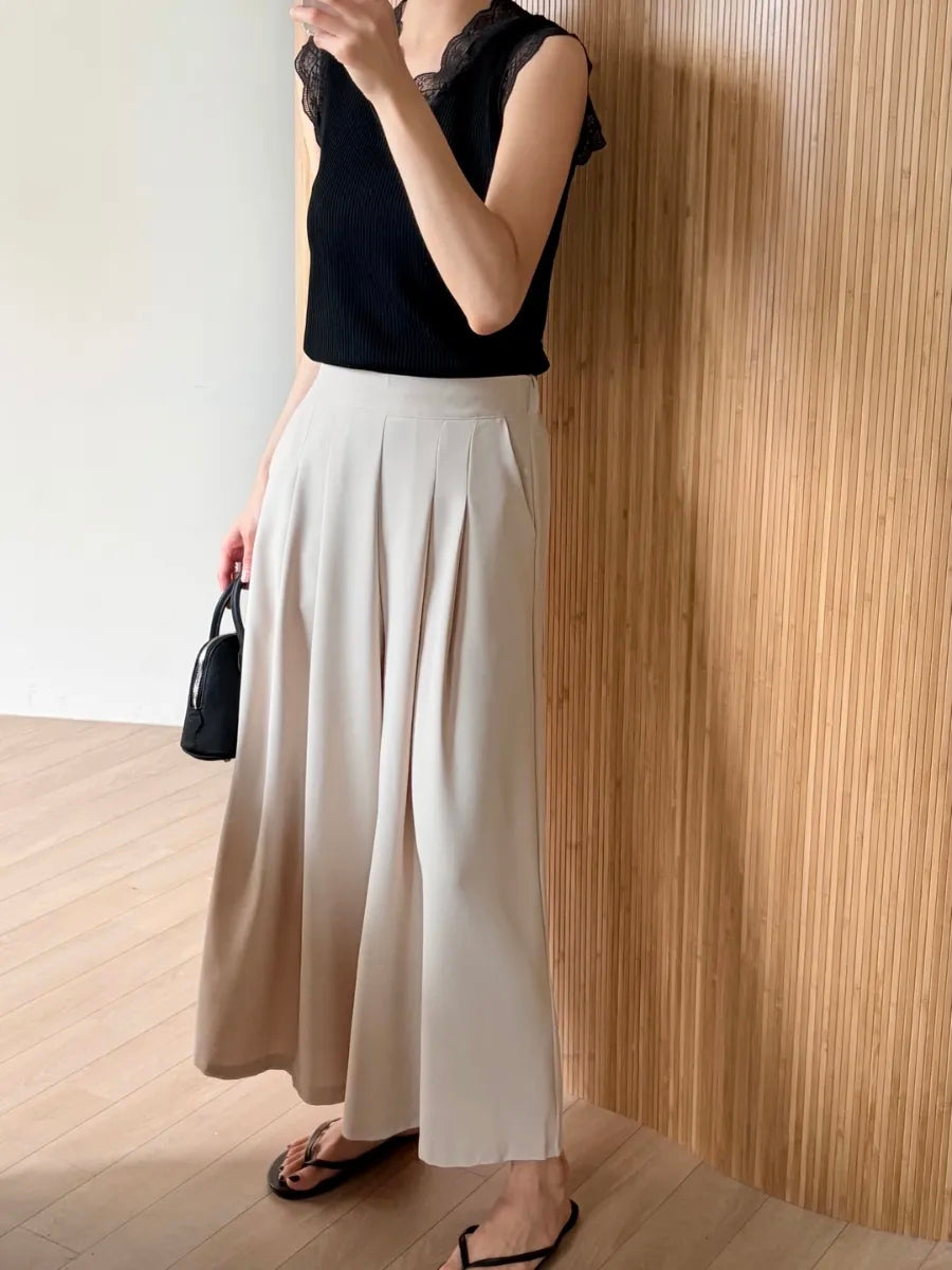Silky wide-leg pants