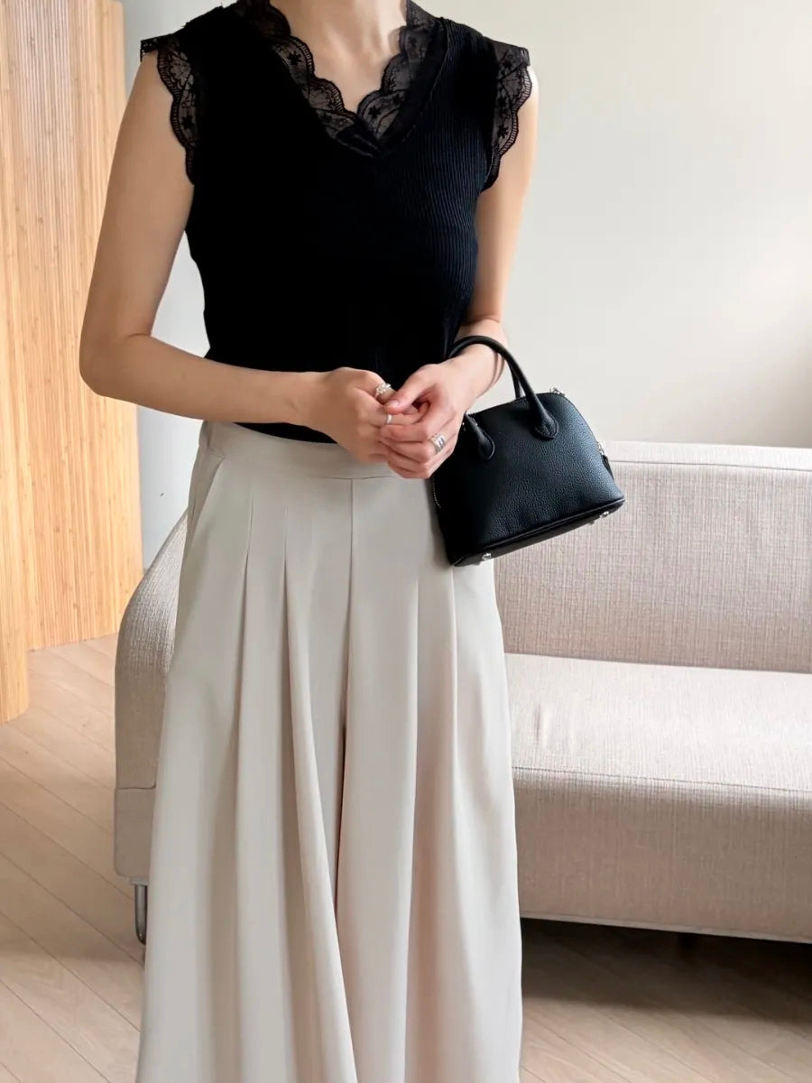 Silky wide-leg pants